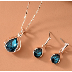 Berenika – zlatý komplet s modrými zirkony KZ12