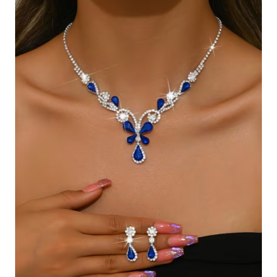 Komplet šperků Blue zdobený zirkony KZ013