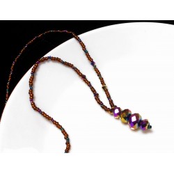 Náhrdelník hnědý s odlesky NJ123 Náhrdelník hnědý s odlesky NJ123