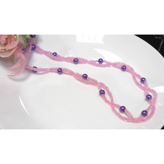 Náhrdelník perličkový růžový NJ506