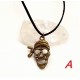 Náhrdelníky z černé kůže s mosaznými přívěsky NR029