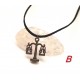 Náhrdelníky z černé kůže s mosaznými přívěsky NR029