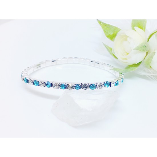 Blue stříbrný zirkonový náramek NR015