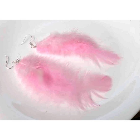 Náušnice peříčka růžové NA016