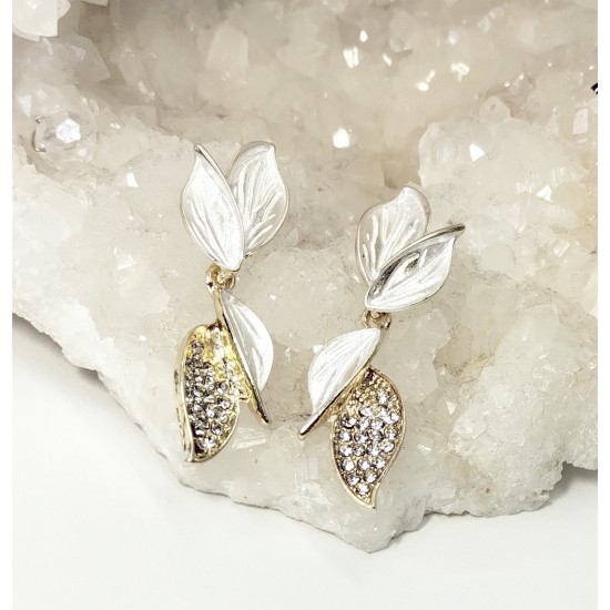 Náušnice lístky zlaté Na022