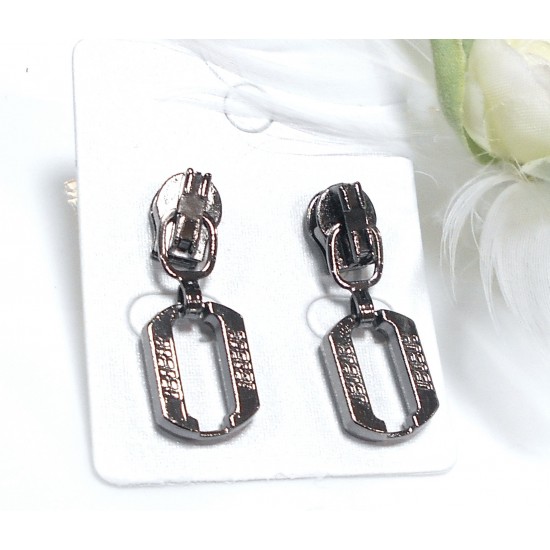 Náušnice Zip karabinka starokov Na116