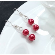 Náušnice Denisa perličkové červené světlé NA075