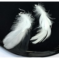 Náušnice peříčka bilá NA003a