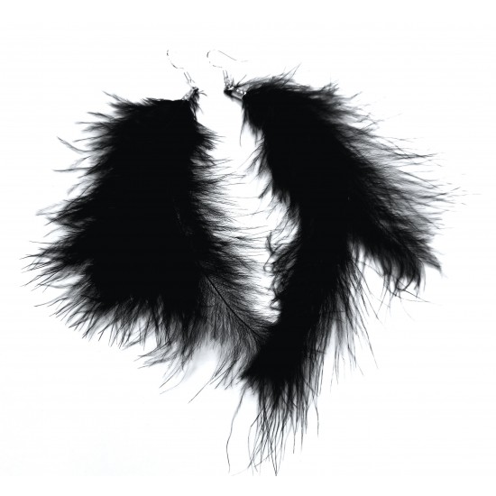 Náušnice peříčka černá NA003