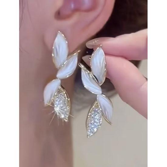 Náušnice lístky zlaté Na022