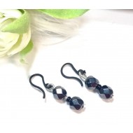 Náušnice hypoalergenní Krystal černo/stříbrné NAH05c