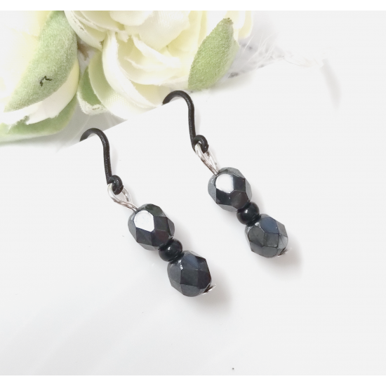 Náušnice hypoalergenní Krystal šedé NAH014