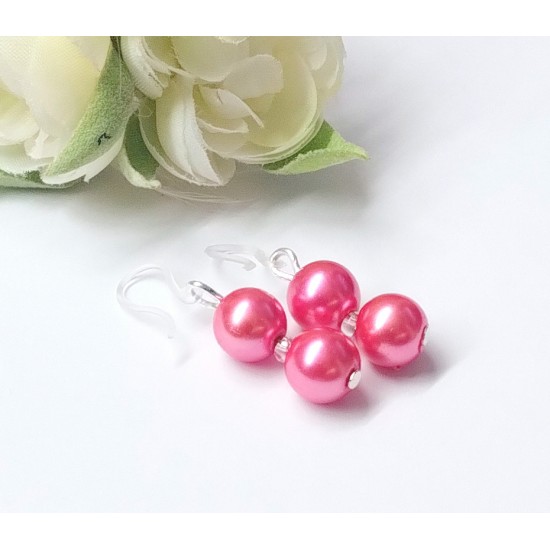 Náušnice hypoalergenní perličkové růžové NAH03