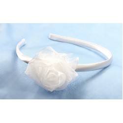 Čelenka do vlasů Bílá růže C057a