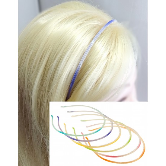 Alice čelenka do vlasů tenká duhovaná  (0.5 cm) C109D