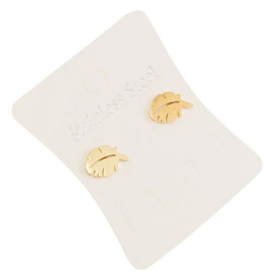 Náušnice lístky nerez. ocel zlaté BCH010