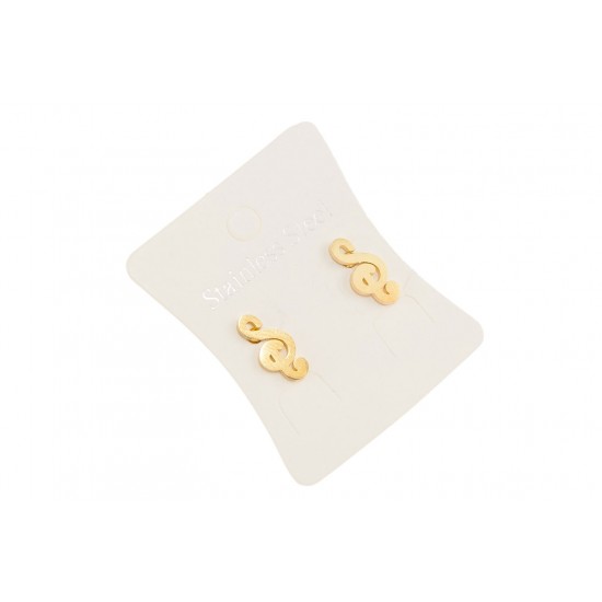 Náušnice houslový klíč nerez. ocel zlaté BCH023A