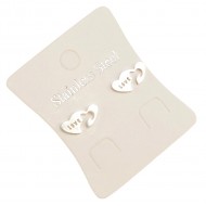 Náušnice Dvojitá srdíčka z nerez. oceli BCH008