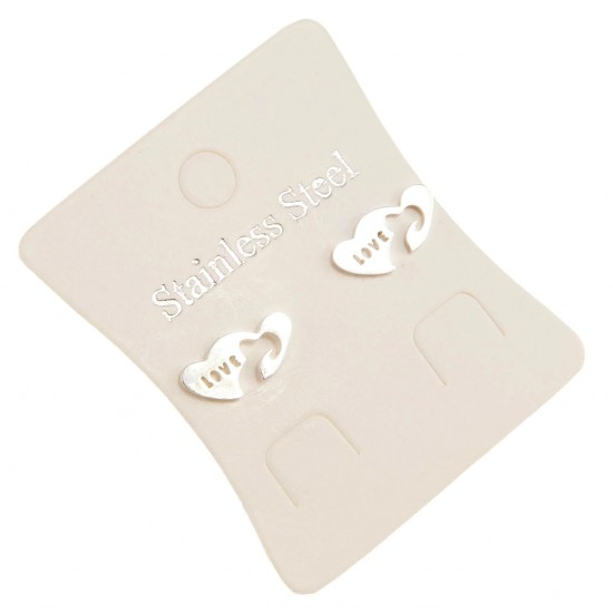 Náušnice Dvojitá srdíčka z nerez. oceli BCH008