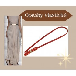 Ozdobný elastický dámský opasek červeno/zlatý OP003