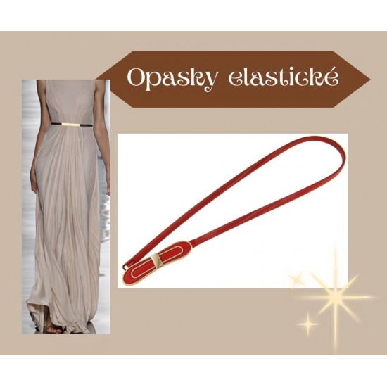Ozdobný elastický dámský opasek červeno/zlatý OP003