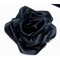Brož 3v1 do vlasů černá saténová růžička velká BR008 Brož 3v1 do vlasů černá saténová růžička velká BR008