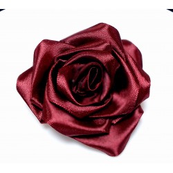 Brož 3v1 bordó saténová růžička BR045 Brož 3v1 bordó saténová růžička BR045