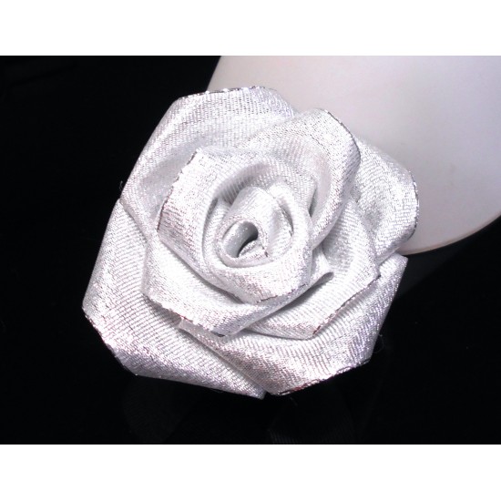 Brož stříbrná růže větší BR014a