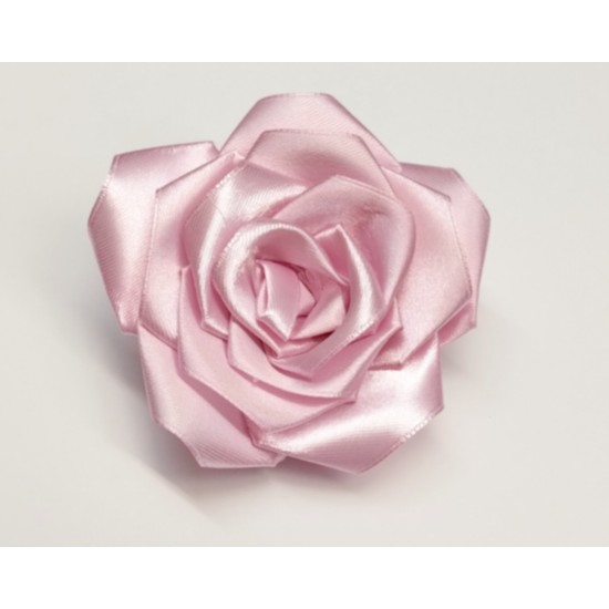 Brož 3v1 růže světle růžová saténová BR016