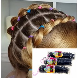 Gumička do vlasů silikonová černá  (sada 140ks) G001A