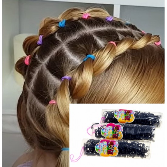 Gumička do vlasů silikonová černá  (sada 140ks) G001A