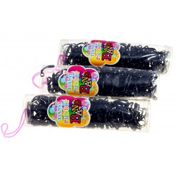 Gumička do vlasů silikonová černá  (sada 140ks) G001A