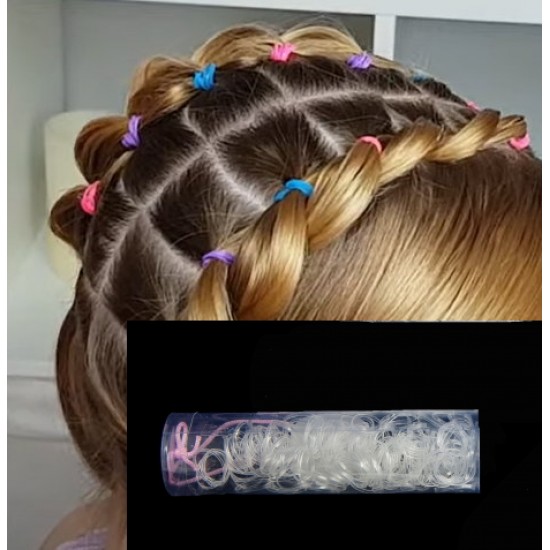 Gumička do vlasů silikonová transparentní (140ks) G001