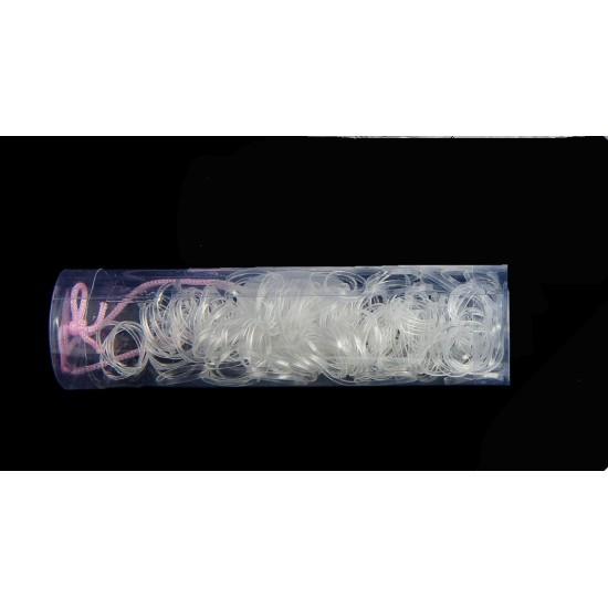 Gumička do vlasů silikonová transparentní (140ks) G001
