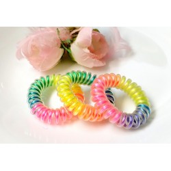Gumička do vlasů duhová spirála (sada 3ks) G053