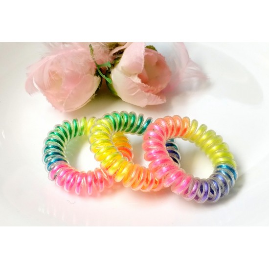 Gumička do vlasů duhová spirála (sada 3ks) G053