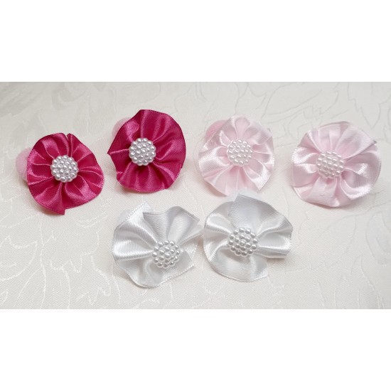 Dětská gumička do vlasů kvítek s perličkami (sada 2ks) G003a