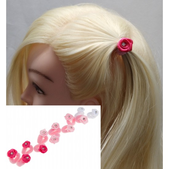 Dětské gumičky do vlasů s růžičkou (sada 2ks) G047