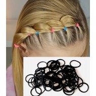 Gumička do vlasů silikonová černá (40ks) G031