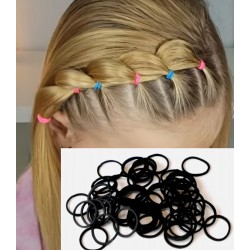 Gumička do vlasů silikonová černá (40ks) G031