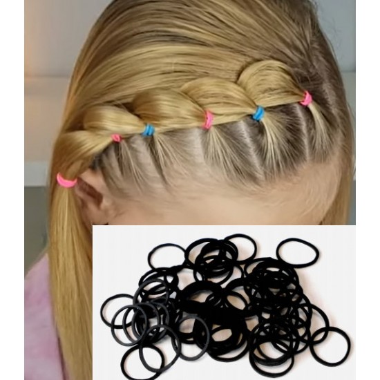 Gumička do vlasů silikonová černá (40ks) G031