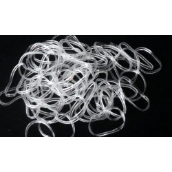 Gumička do vlasů silikonová transparentní (140ks) G001