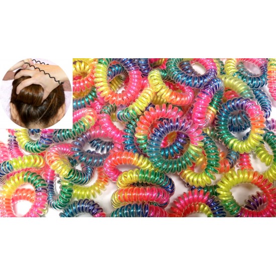 Gumička do vlasů duhová spirála (sada 3ks) G053