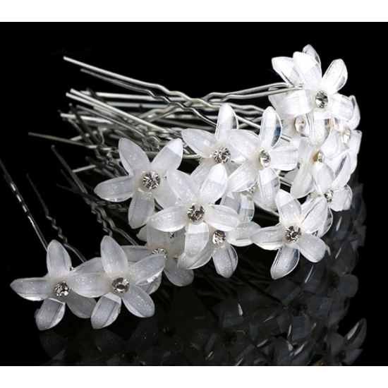 Vlásenka Anabel bílý květ (sada 3ks) BV002