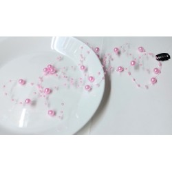 Aplikace do vlasů svatební s růžovými perličkami AP11R