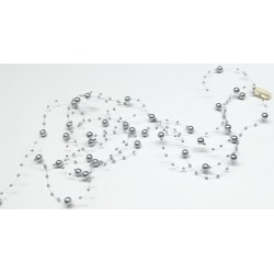 Aplikace do vlasů svatební dlouhá se stříbrnými perličkami AP11ST