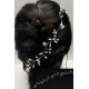 Aplikace do vlasů Amiens svatební postříbřená s perličkami a krystaly dlouhá AP3