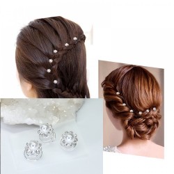 Aplikace do vlasů spirála zirkonový květ s větší perličkou (sada 3ks) AP5