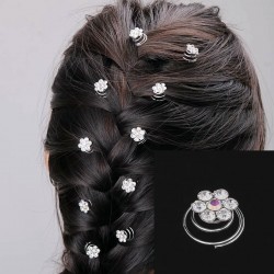 Aplikace do vlasů spirála zirkonový květ (sada 3ks) AP12