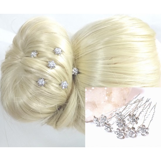 Vlásenka Růžička svatební stříbrná zdobená zirkony (sada 3ks) BV008